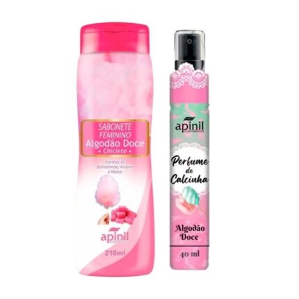 Kit Skin Íntimo - Sabonete Íntimo Algodão Doce 200 ml - Perfume de Calcinha Algodão Doce 40ml