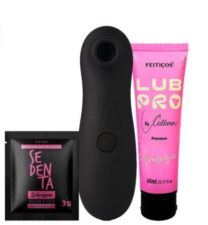 KIT PROMOCIONAL COM LUBPRO MOMOZIN SUGADOR DE CLITÓRIS E SACHÊ SEDENTA SELVAGEM
